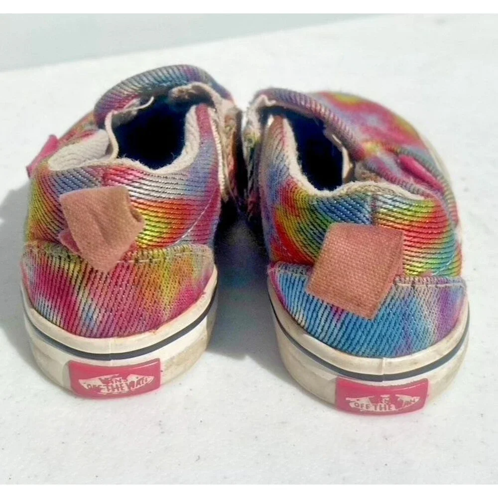 Vans Girl's Slip-On Rainglow Rainbow Colorful Baby Toddler -Size 4.0 Play Shoes